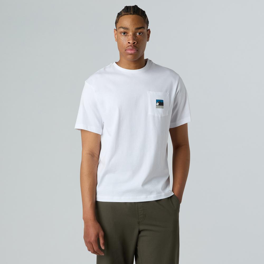 Pánské tričko The North Face Mountain 0A8E3MFN41 - bílé