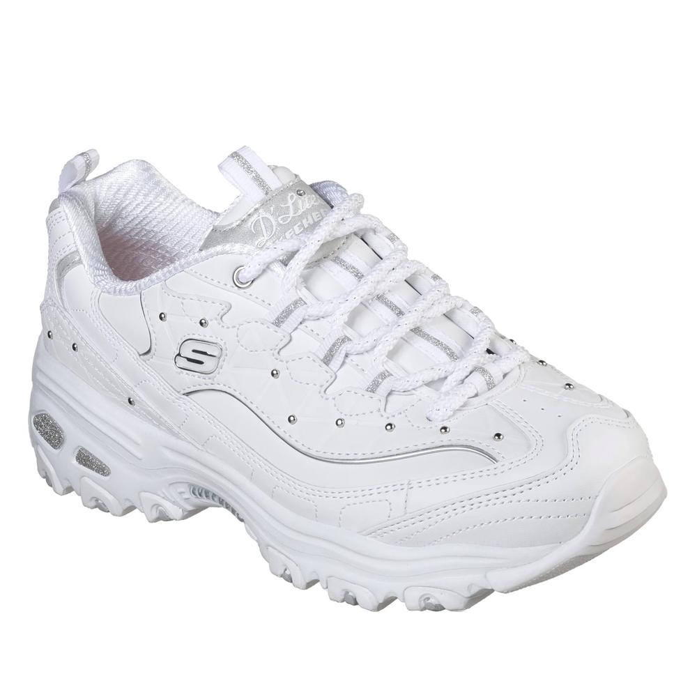 Dámské boty Skechers D'Lites Glamour Feels 13087WSL - bílé