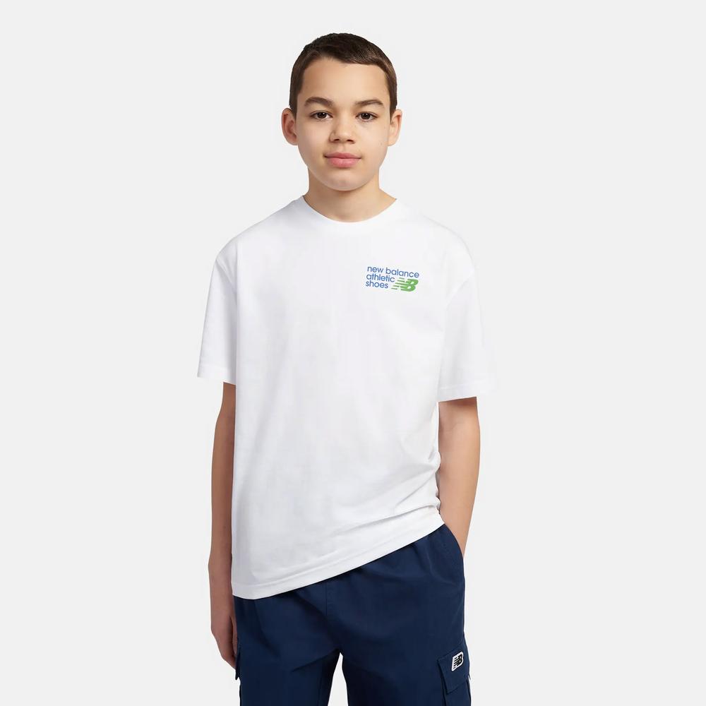 Dětské tričko New Balance LAKB0295BWE - bílé