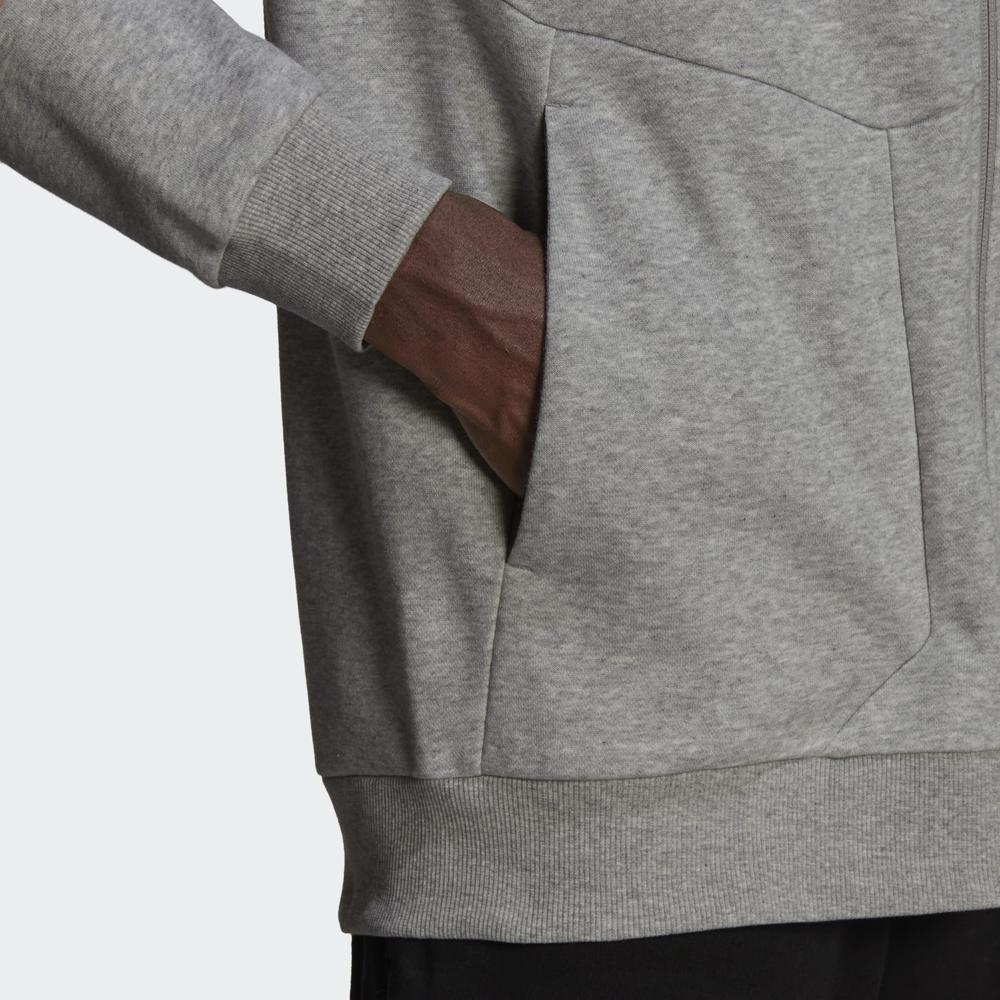Mikina adidas Essentials 4 Gameday Full-Zip Hoodie HE1806 - šedivé