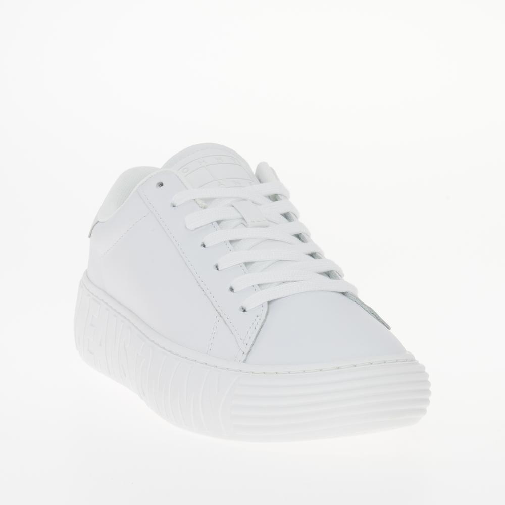 Boty Tommy Jeans Leather Cupsole Ess EN0EN02507-YBS - bílé