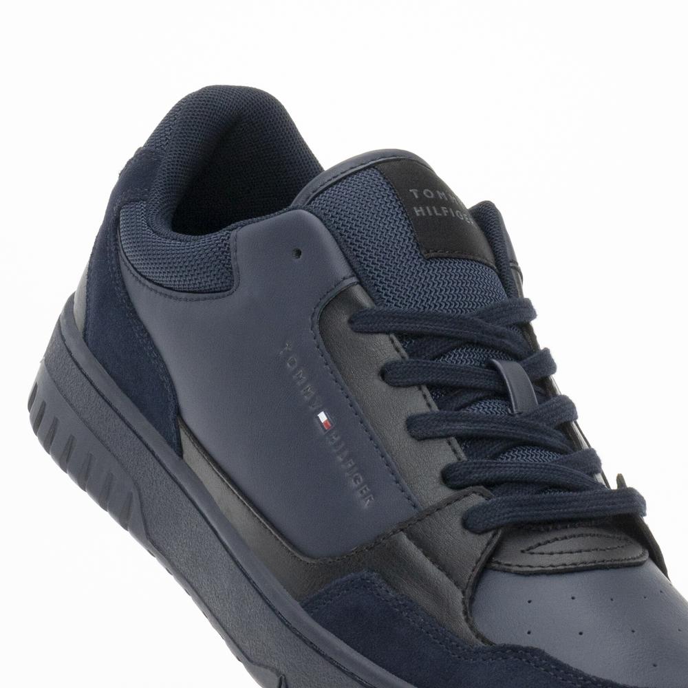 Boty Tommy Hilfiger Basket Core Lth Mix Ess FM0FM05058-DW5 - tmavě modrě